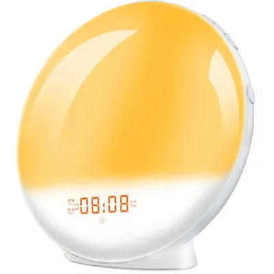 Sonnenaufgang Wecker Wake Up Light Uhr Sonnenaufgang/Sonnenuntergang Simulation Digitaluhr mit Nachtlicht FM Radio Schreibtischuhren