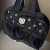 Hello Kitty schwarz bestickte Handtaschen Y2k große Kapazität Tragetasche Make-up-Taschen lässig