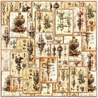 20 stücke internes mechanisches Diagramm a6 (14x10) cm Retro-Stil DIY dekoriert Notebook Wasser Image
