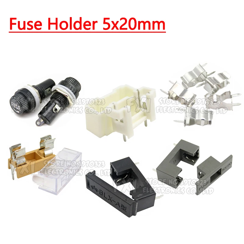 10pcs Sicherungs halter buchse ibuw 5x20mm 5*20mm BF-013 BLX-A Sicherungs klemme/Kasten weiß schwarz Image