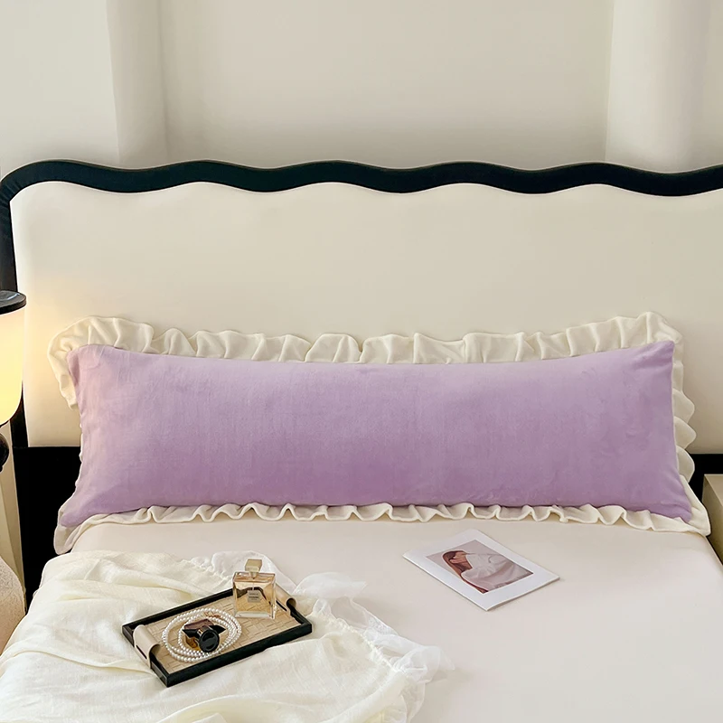 Flanell-Doppelkissenbezug, Winter, warm, Korallenvlies, langer Kissenbezug, 1,2/1,5/1,8 m Bett, 48 x 150/48 x 120/48 x 180 cm Image