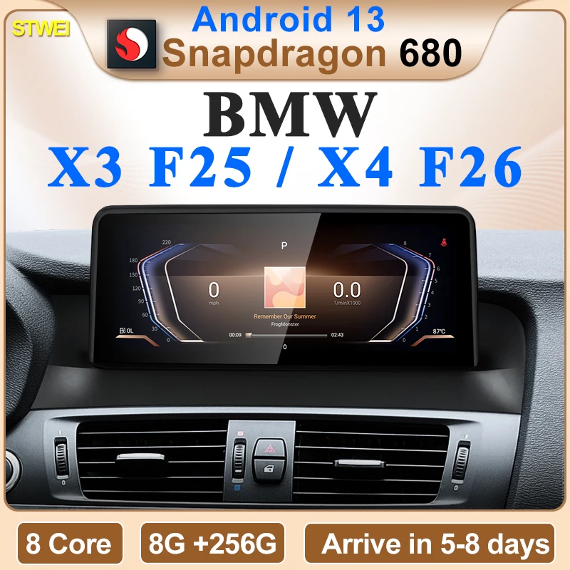 STWEI Neue ID6 ID7 ID8 Android 13 Qualcomm680 Snapdragon6225 8GB 256GB 10,25 zoll Für BMWX3 X4 F25 F26 NBT Auto CarPlay AUTO Bildschirm Image