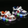 Disney Led Licht Schuhe für Kinder Mode Cartoon Spiderman Jungen Turnschuhe Mädchen Casual Schuhe Atmungsaktive Kinder Sport Schuhe