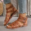 Sommer neue Luxus Damen Sandalen elegante Frau Schuhe mit niedrigen Absätzen Wohnungen lässig Gladiator weißen Fisch Zehen Designer Sandalen Wohnungen