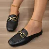 2024 neue Damenschuhe Damen flache Mode Vintage britisches Leder Oxford Slipper Größe 44 bequeme lässige flache Wohnungen Gold Logo