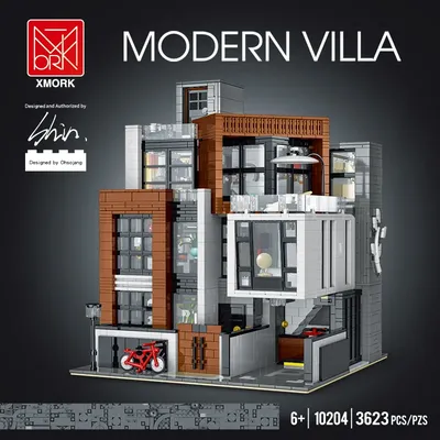 MORK 10204 10205 Korea Moderne Villa Street Building mit Licht Moulder Bausteine Modell Weihnachtsgeschenk für Jugendliche Erwachsene Image