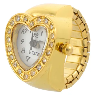 Women Finger Watch Heart Shape Finger Ring Watch Female Valentine's Day Gift metal Ring Watch Heart Shape Finger Watch