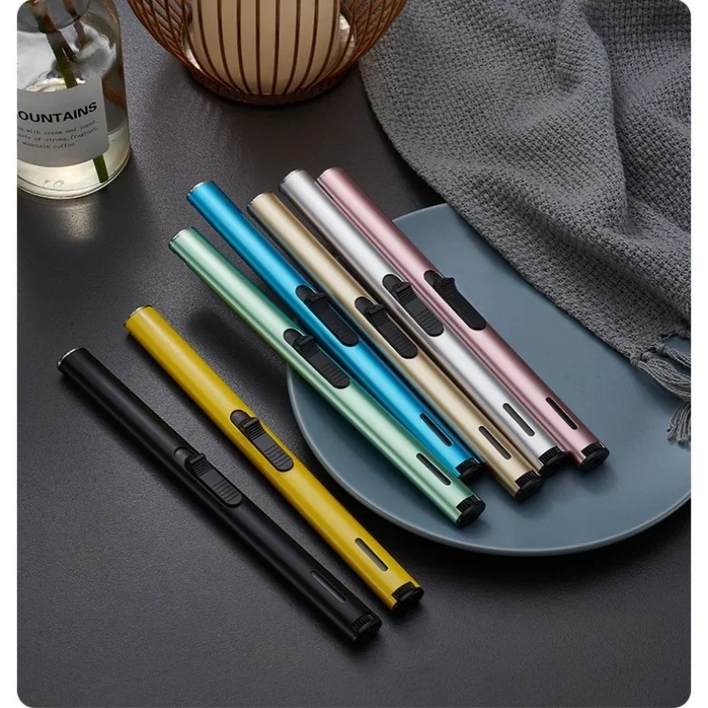 Tragbares Puls-Feuerzeug aus Metall mit offener Flamme, für Zuhause, Küche, Aromatherapie, Kerze, Moxibustion, Gasherd, Zündpistole als Geschenk für Männer Image