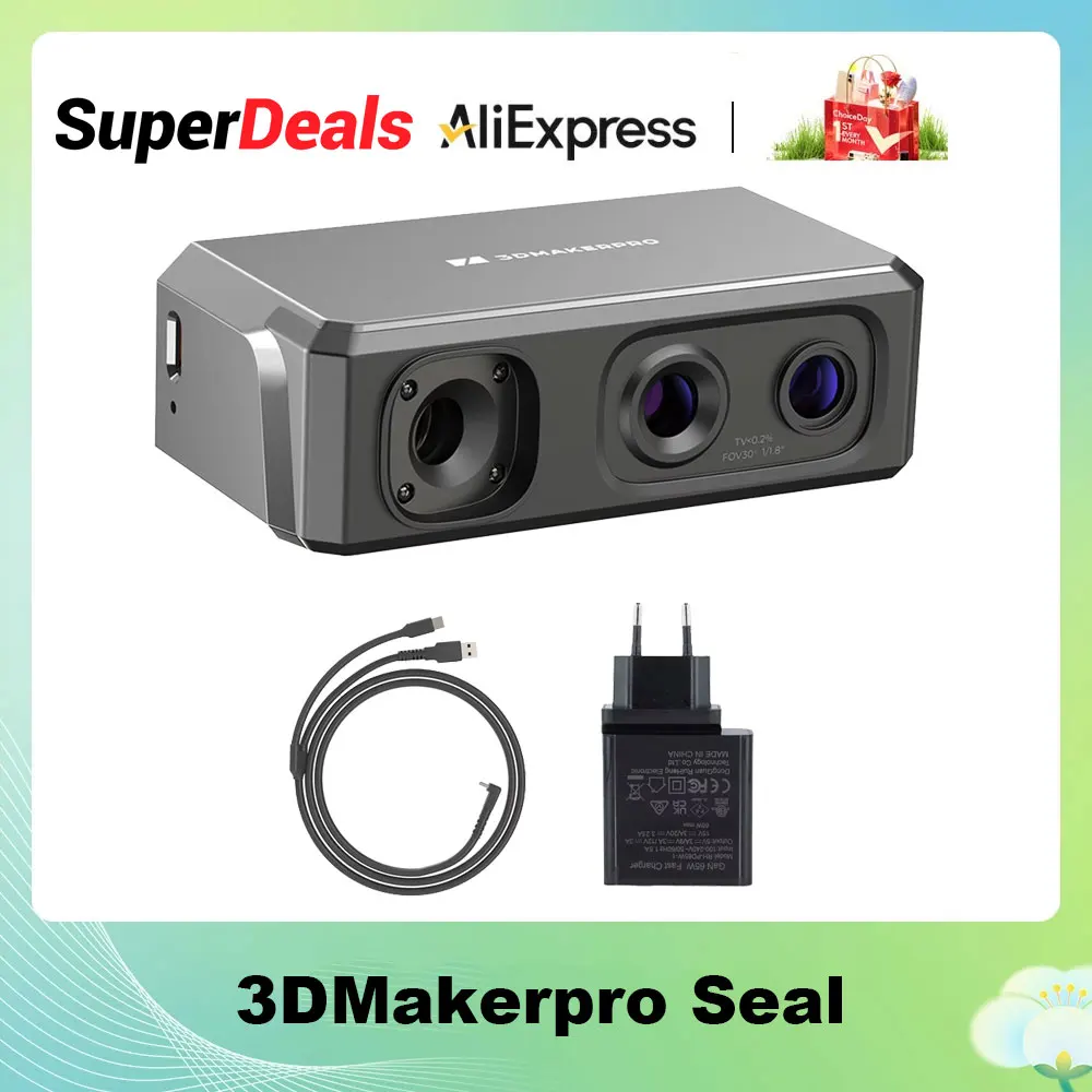 3dmakerpro Seal 3D-Scanner für 3D-Drucker mit 0,01mm Genauigkeit 24-Bit-Farbkamera 10fps Scan-Geschwindigkeit Anti-Shake-Scan-Scanner Image