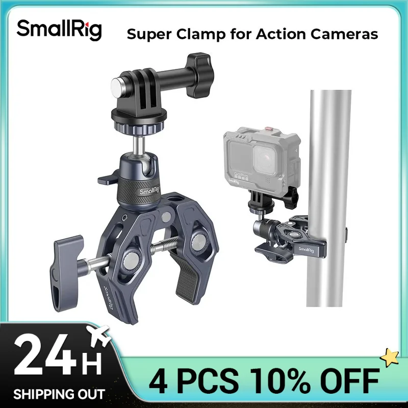 SmallRig Super Clamp for Gopro for Insta360 Action Camera, Camera Mount Clamp , Gopro Motorcycle and Bike Handlebar Mount Kit
