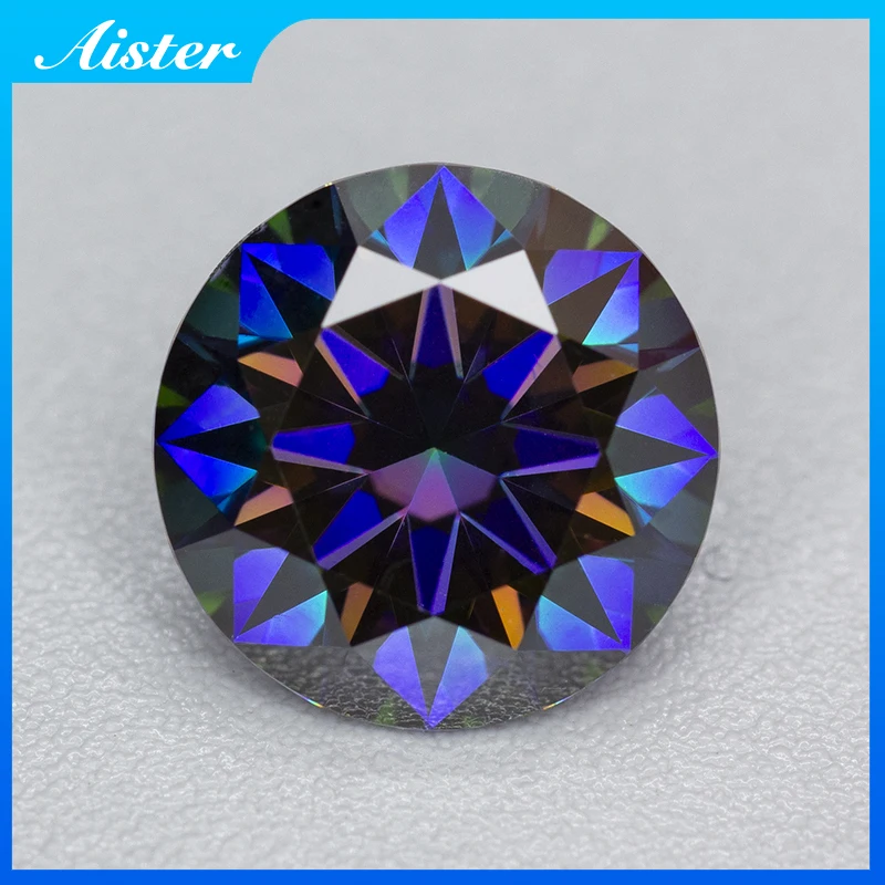 Regenbogen-Lila Runde Moissanite Lose Steine 5,0-6,5mm VVS1 Zertifizierte Moissanite Labor-Diamanten Bestehen Tester mit GRA-Zertifikat Image