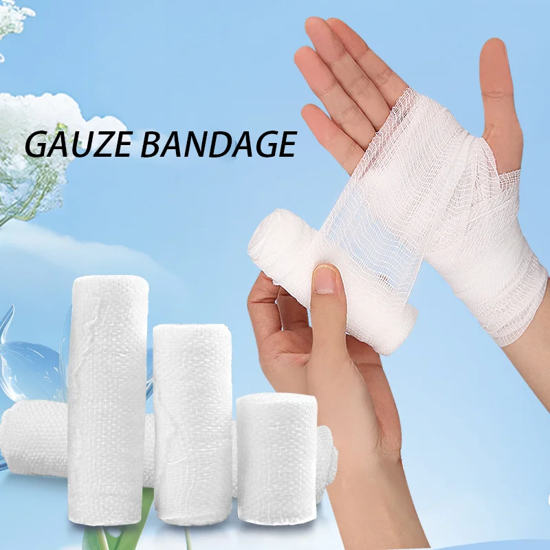 Elastischer Verband aus Baumwoll gaze, weicher und atmungsaktiver Verband, Druckverband für die medizinische Wund versorgung Image