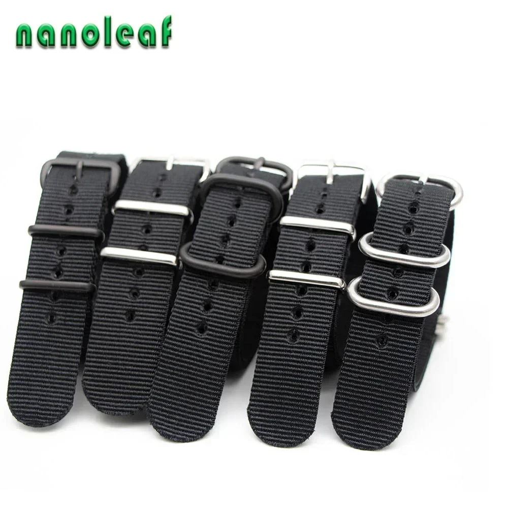 Schwarz Nylon Uhr Band Für Mechanische Uhr Sport Armband Ersatz Strap 18MM 20MM 22MM 24MM armband Tisch Zubehör Image