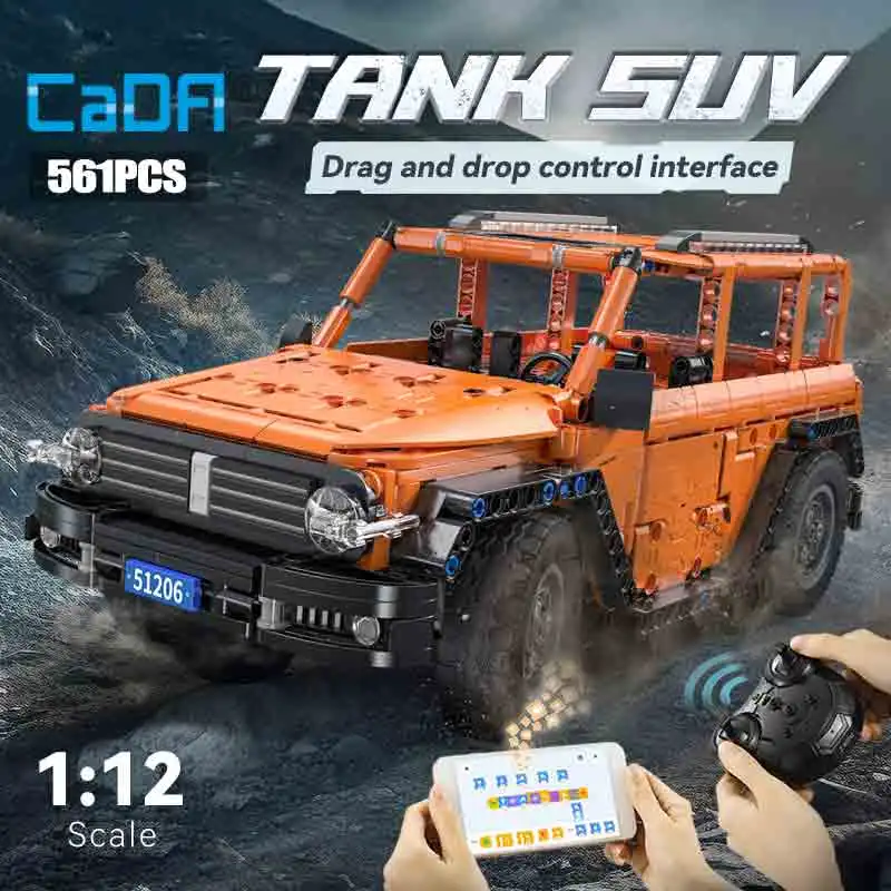 Cada 561 stücke rc App-Programm Tank Geländewagen antike LKW Pickup Ziegel Stadt Offroad Fernbedienung Auto Bausteine Spielzeug für Jungen Geschenk Image