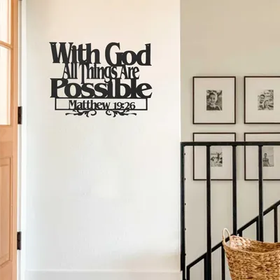 Metall inspirierende Wort kunst mit Gott alle Dinge sind möglich christlicher Glaube Vers Wand schild für Home Office Kirche Dekor Image