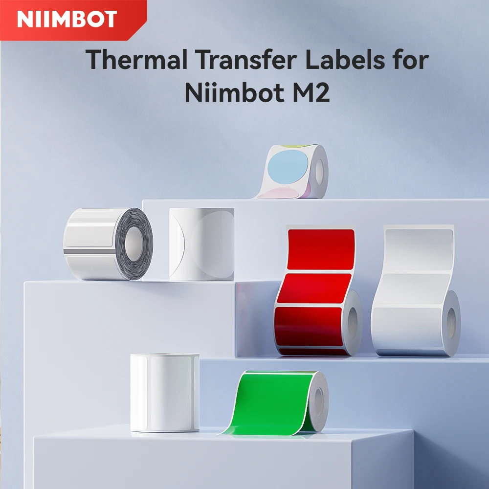 Thermotransferetiketten für Niimbot M2/M3 Drucker, Thermotransferband, Heimbüro, 20–50 mm Breite, Etikettenpapieraufkleber Image