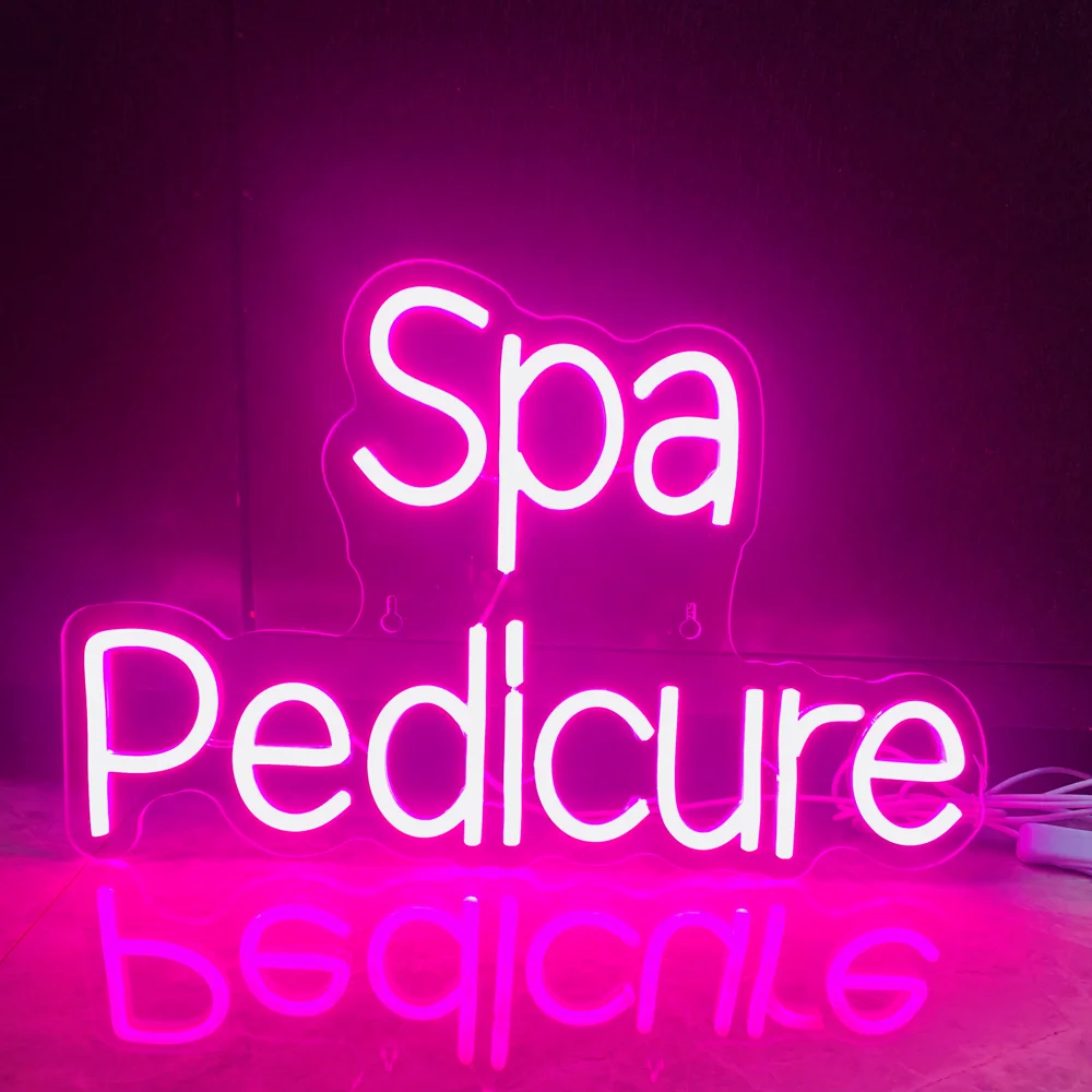 Spa Pediküre Rosa Leuchtreklamen für Wanddekoration Neon LED-Leuchten Geschäftszimmer Dekoration für Massagepersonal Fußbad Schönheitssalon Image