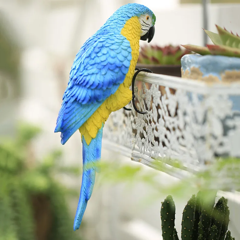 Papagei Ornamente Garten Hof Topfpflanzen im Freien Hof Topfpflanzen hängen Produkte Dekorationen Tier Harz Handwerk Geschenke Image