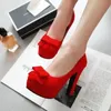 Frühling Wildleder Frau Mary Jane Pumps High Heels Strap Hochzeit Schuhe Weibliche Plus Größe 43 Wildleder Bogen Schuhe für Frauen 2024