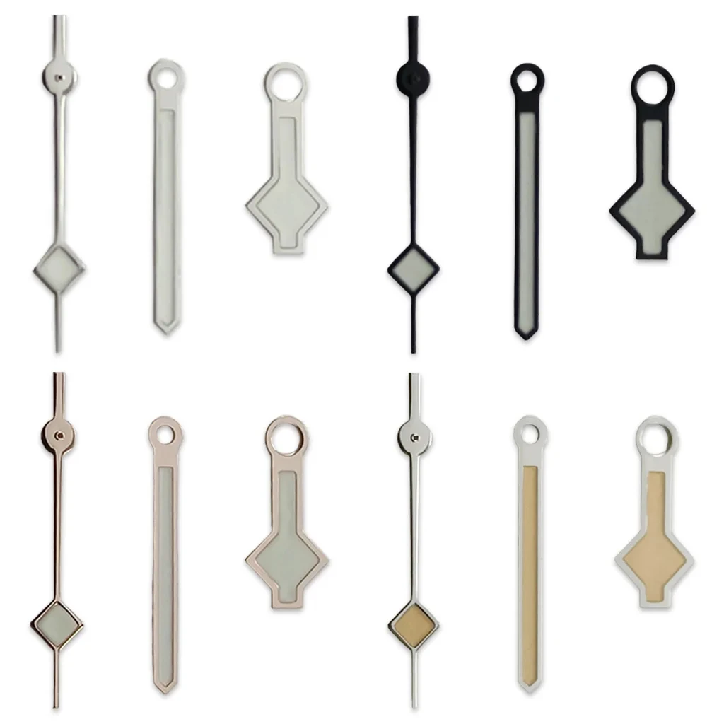 Silber Gold Roségold Schwarz Uhrzeiger Schneeflockenzeiger Leuchtende Passform NH35 NH36 Uhrwerk Vintage Retro Schwertzeiger Image