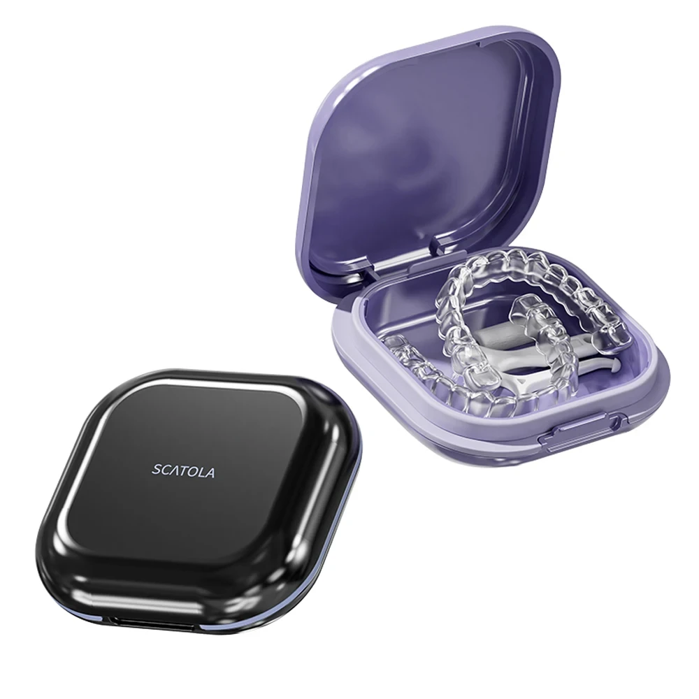 Tragbare Zahnspangen Kieferorthopädische Fall Nacht Prothese Halter mit Deckel Zähne Aligner Schlanke Zahnspangen Box Mund Kieferorthopädische Lieferungen Image