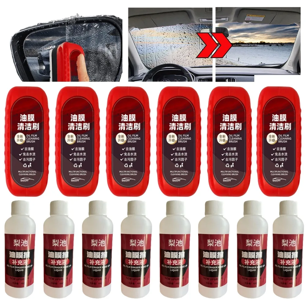 Autoglas Ölfilm entferner Windschutz scheibe Ölfilm reiniger Schmutz Auto Glass chwamm Reinigungs bürste Windschutz scheibe Fleck bürste für Fenster Image