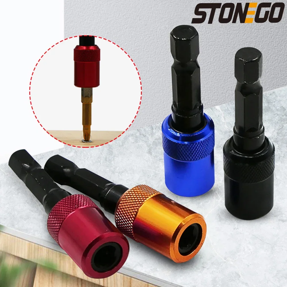STONEGO 1/4 Zoll Sechskantschaft Magnetischer Verlängerungsstangen-Bithalter, 60 mm – Schnellverschluss-Elektroschrauber-Werkzeug Image