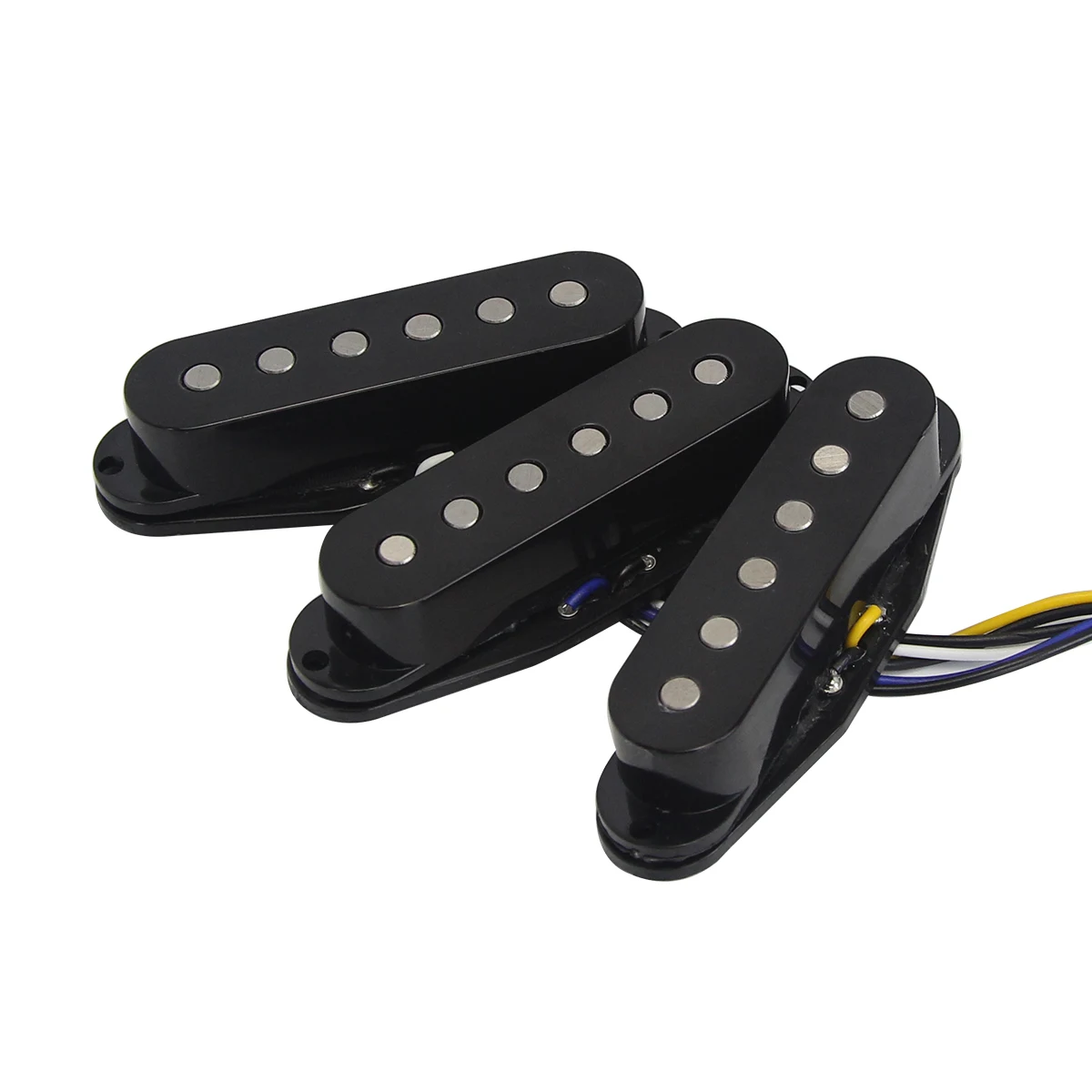 FLEOR 3PCS Flat Top Alnico 5 Vintage ST E-Gitarre Pickups Single Coil Pickups 50/50/52mm Set Schwarz Image