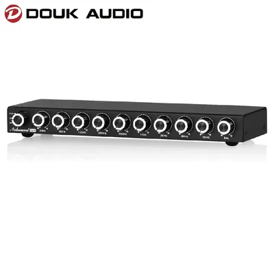 Douk Audio HiFi EQ9 9-Band Stereo EQ Vorverstärker Analoger Vorverstärker Equalizer Audioprozessor für Zuhause/Auto Image