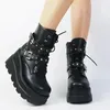 Vintage Nieten Seitlicher Reißverschluss Cosplay Stiefel Western Plus Größe 35-43 Damen Stiefel Dicker Absatz Schwarz Lila Spitze Schnürung Freizeitschuhe