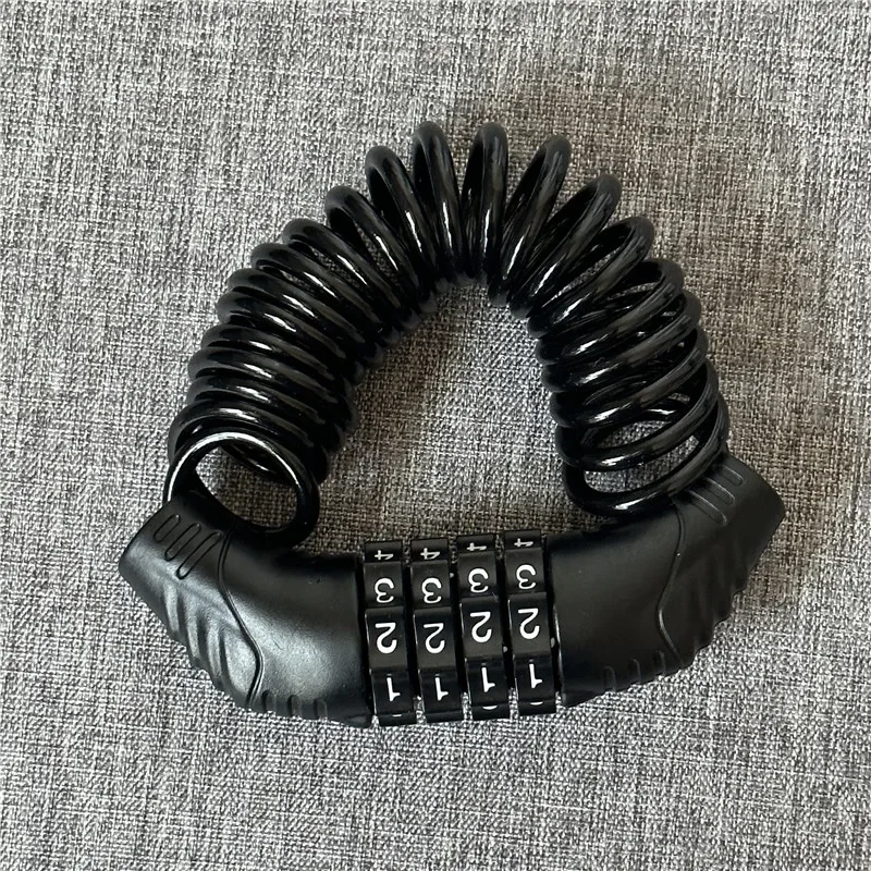 Langlebige klassische Helmschlosskette, 4-stellige Passwortkombination, tragbarer Roller, Fahrrad, Motorrad, Diebstahlsicherung, Kabelschloss Image