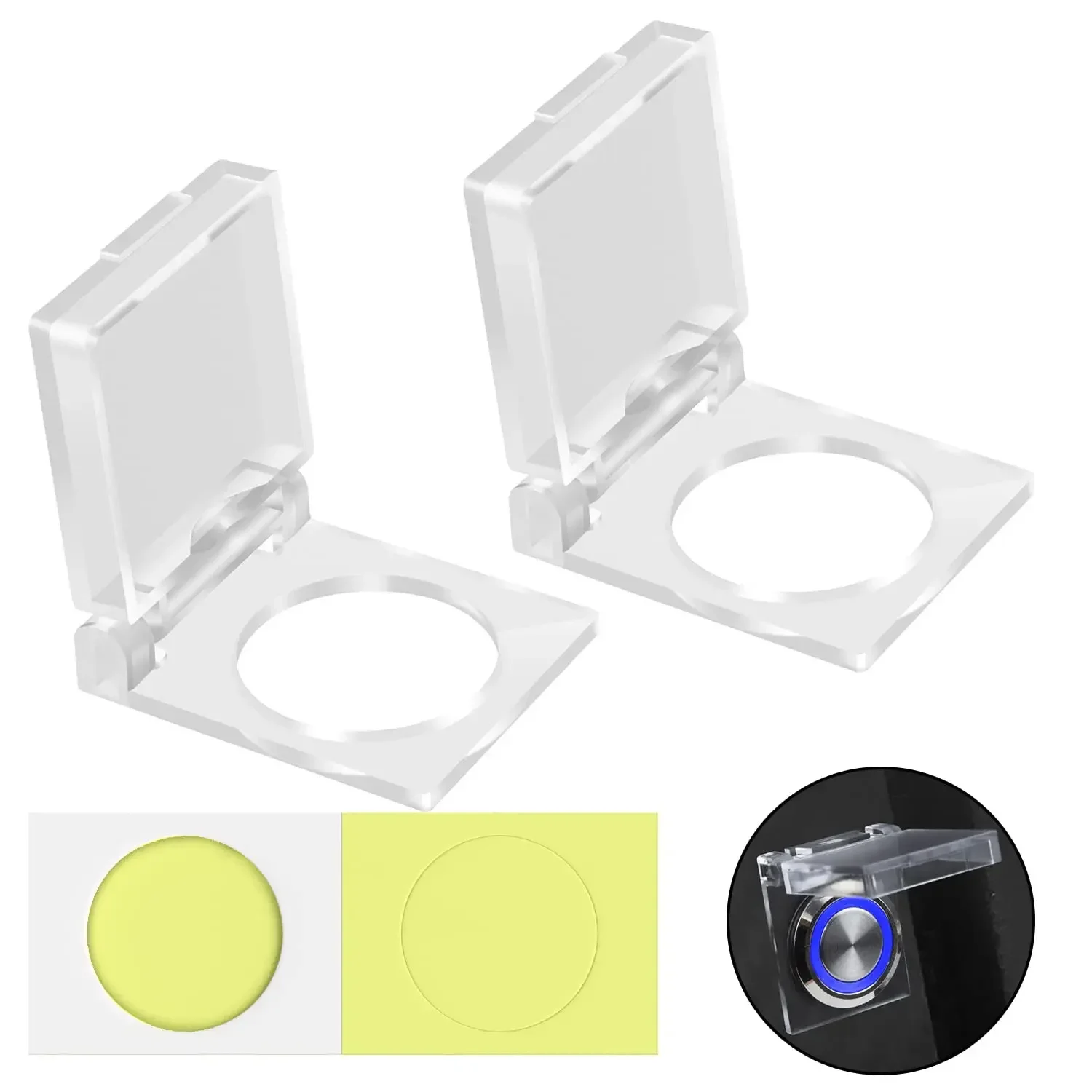 2 Stück Universal 16 mm 19 mm 22 mm Größen staubdicht Sicherheit Druckknopfkappe Abdeckung Schutz Kunststoffschutz kindersicher für Schalter Image