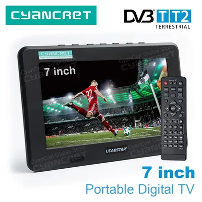 LEADSTAR D7 Portable TV DVB-T2 tdt DTT 7inch Digital Analog mini small Car TV Television Support USB TF MP4 H.265 AC3