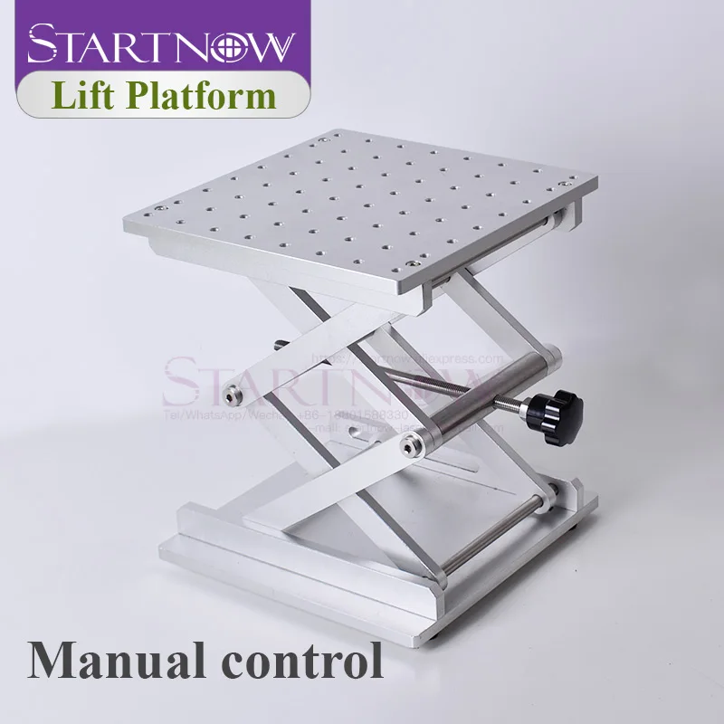 Startnow 200x200 Edelstahl Hebe Tisch Für Laser Kennzeichnung Maschine Manuelle Hebebühne Höhe Einstellbare Lift Stand Rack Image