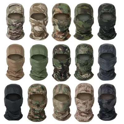 Taktische Tarnung Sturmhaube Hut Voll gesichts maske Skifahren cp Radfahren Jagd Kopf Hals abdeckung Image