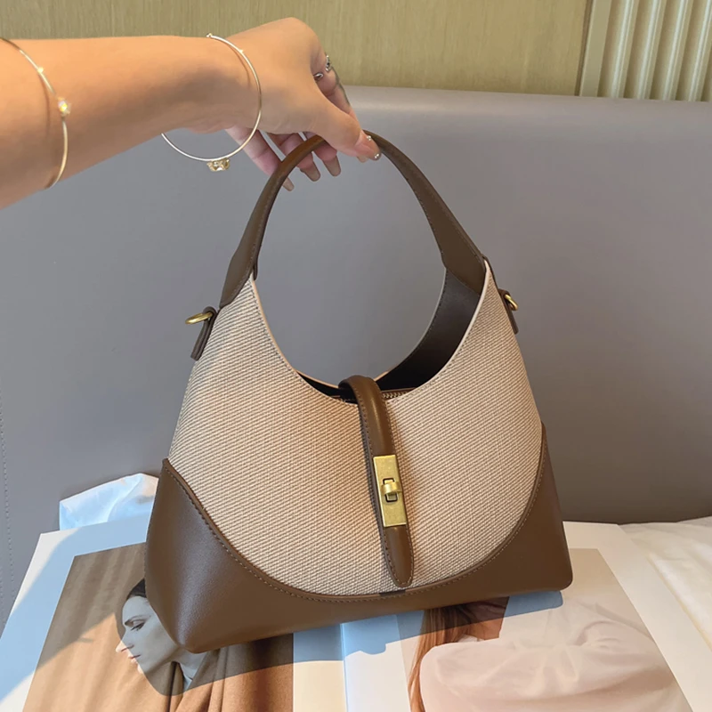 Kontrast farbene Nische Design Knödel tasche vielseitige Pendler tragbare Schulter Umhängetasche Handtasche Image