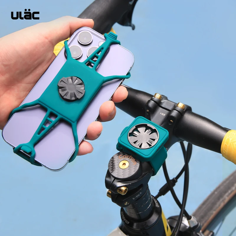 Ulac Fahrrad-Handyhalterung 360° ° Abnehmbarer Universeller Motorrad-Handyhalter Fahrrad-Lenkerständer Halterungen Passend für 22-56mm Rohre Image
