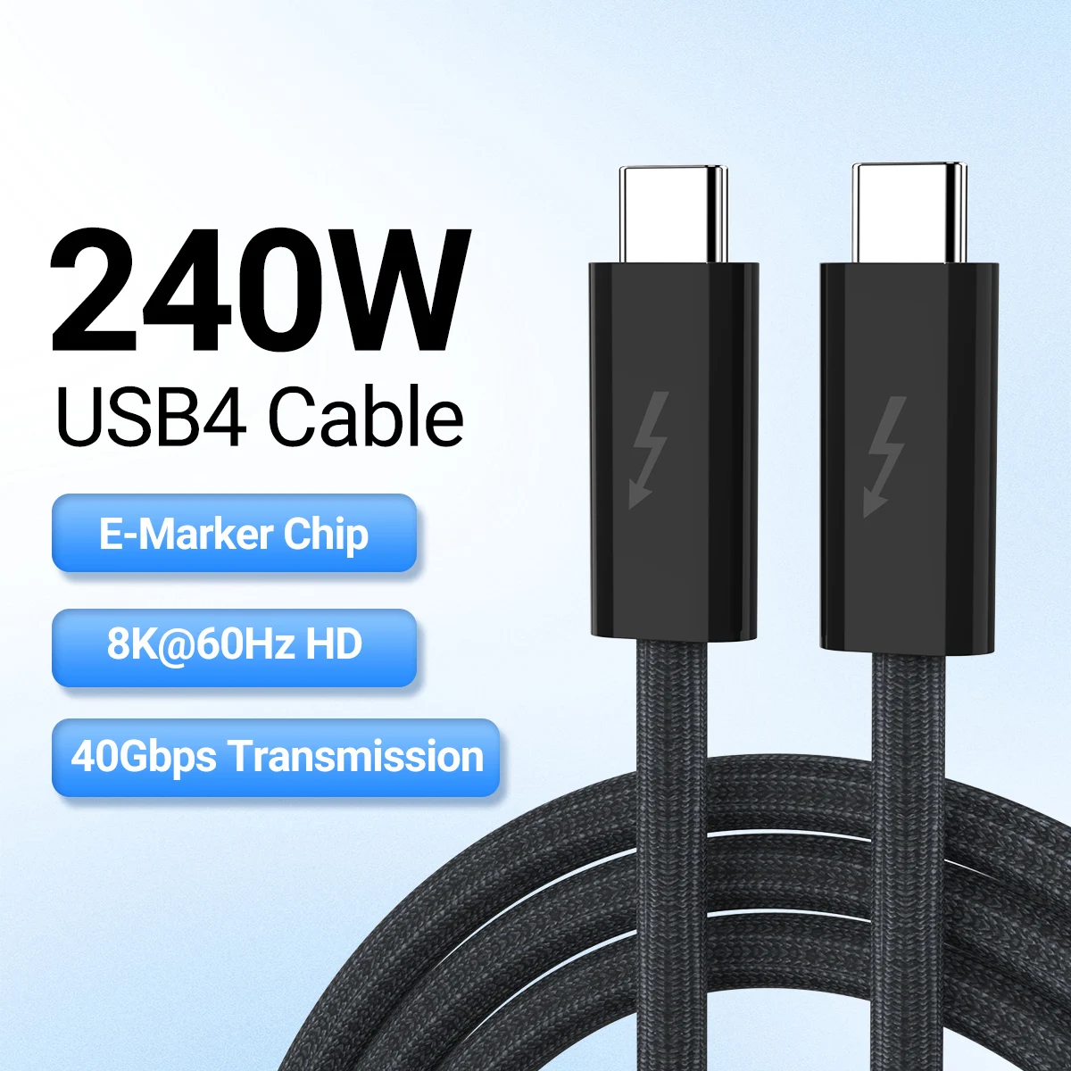 1,8 m USB 4 Datenkabel mit 70,86 W Aufladung 8k Audio-und Video übertragung Daten übertragung für Laptop-Handy Image