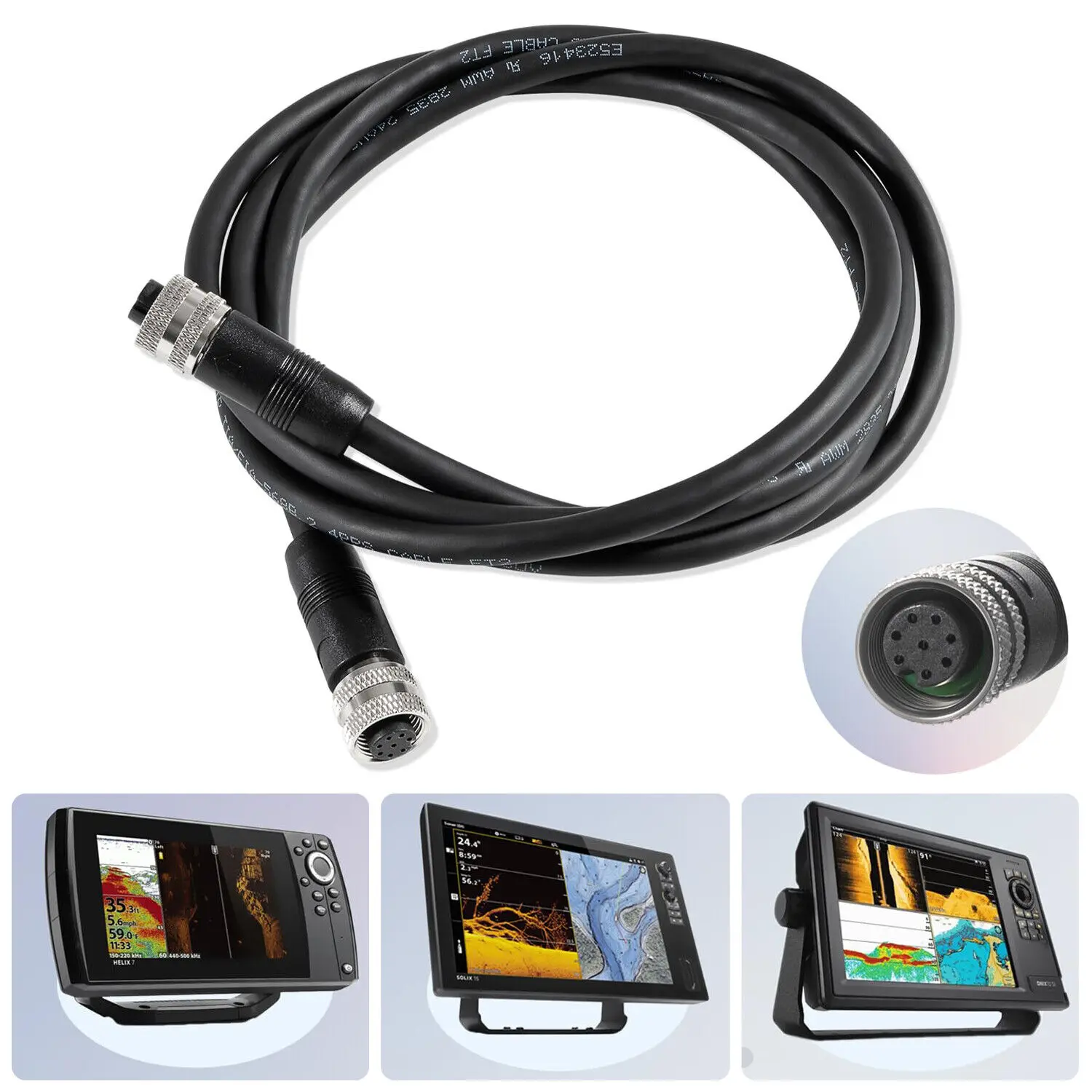 Mx humminbird 4. 3-6 5 Fuß Boot Ethernet-Kabel als ec 5e 5ft Ethernet-Kabel passend für Solix, Helix G2N, Helix G1, Onix, Ion, 720073 Image