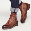 Luxus Männer Stiefel Mode Chelsea Stiefel High-top Quaste Zipper männer Leder Schuhe designer Retro Männer Stiefeletten plus Größe 38-48