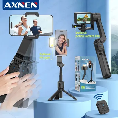 AXNEN HQ2-SE Smartphone Gimbal Stabilizer Handheld Mobile Shooting Stabilizer for Gopro Action Cameras Android iPhone Video Vlog