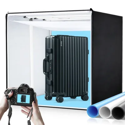 Photo Studio Photo Box Kit,120x100x120cm Large Professional Tabletop 0-100% Brightness 3 LED Lights Photography Lighting Box