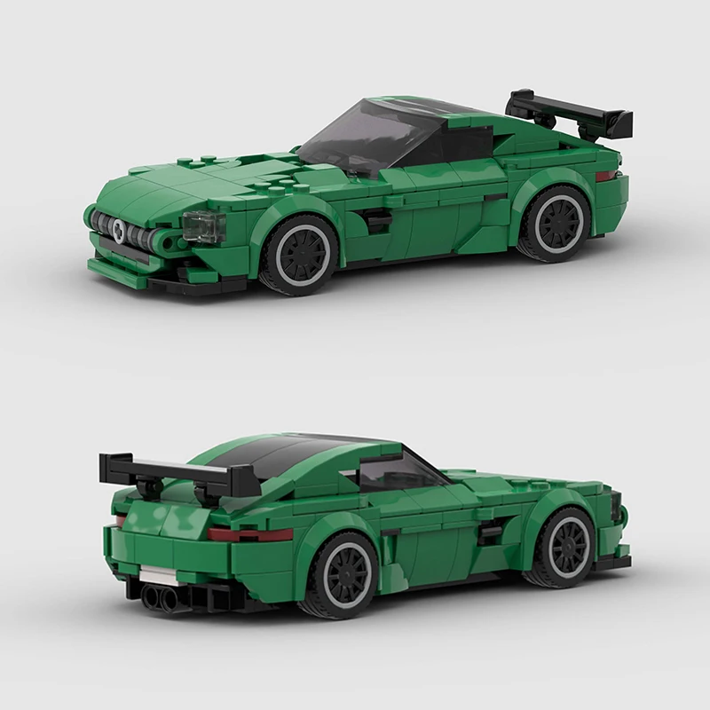 MOC Autos Racers Bausteine Klassische Ziegel Stadt Fahrzeug Modell Kinder Junge Spielzeug Sport Supercar Technik Moc GTR Image