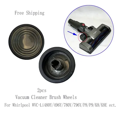 2 Stück Staubsauger-Bürstenräder ersetzen Ersatzteile für Aveeno/Whirlpool WVC-Li480Y/496Y/SUPOR Image