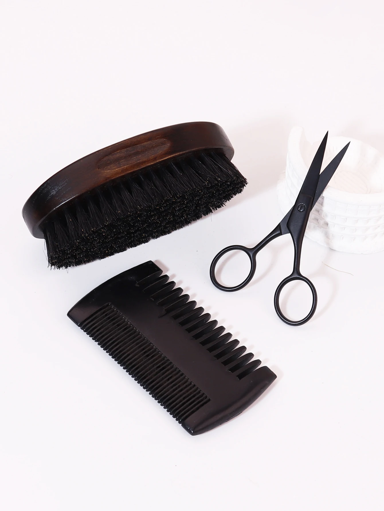 3 teile/satz profession elle Borsten und Bart Pinsel Schere Rasier kamm Herren Senf Kamm Set Bart Kamm Set Image