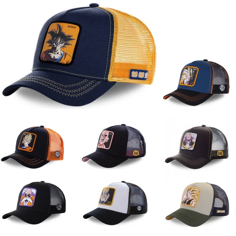 Neue Dragon Ball Son Goku Kappe Sommer Reise Schirmmütze männer Stickerei Hip-Hop Cap Stil Sonnenblende Einstellbare Trucker mesh Cap Image