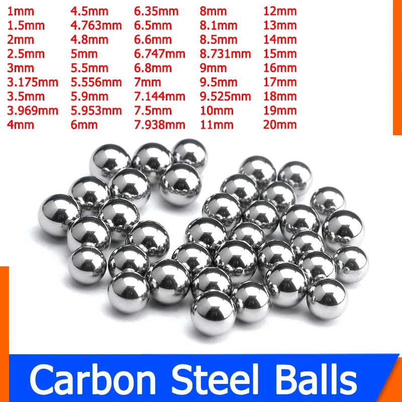 10–1000 Stück Stahlkugeln, sphärische Perle, Eisenkugel, 1/1,5/2/2,5/3/3,175/3,5/3,969/4–20 mm, Kugellager aus massivem Kohlenstoffstahl Image