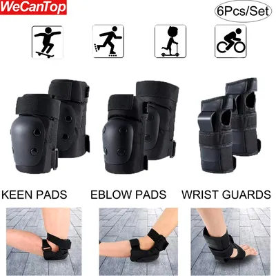 6Pcs/Set Adult/Kids Knee Pads Elbow Pads Wrist Guard,Skateboard Skate Pads 6 in 1 Protective Gear Set for Roller Skating Scooter