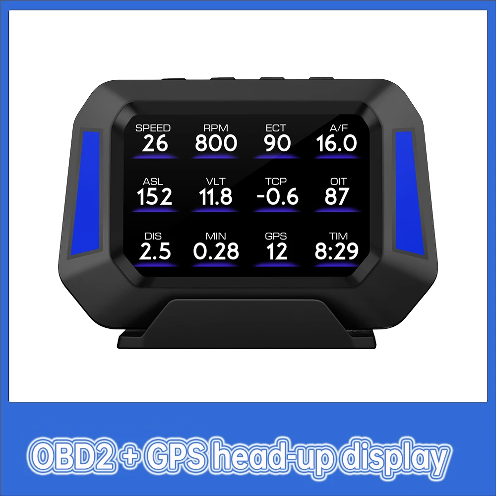 P21 Head-up-Display obd2 GPS Multifunktions-Tachometer elektronischer Bordcomputer Autozubehör 12 Sprache in stellungen Image