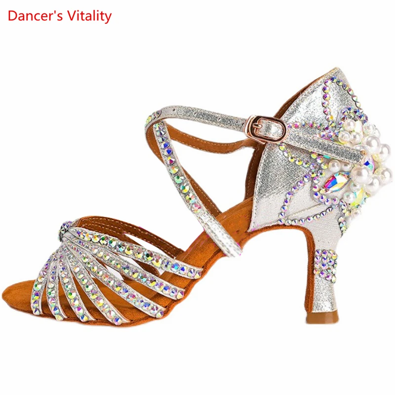 Latin Dance Schuhe weibliche erwachsene weiche Sohle mit nationalen Standard profession ellen Tanz schuhen Diamant besetzte Latin Schuhe